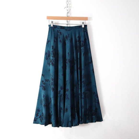 Salaam Dresses & Skirts - ❌SOLD❌salaam deep teal floral rayon maxi skirt S/M